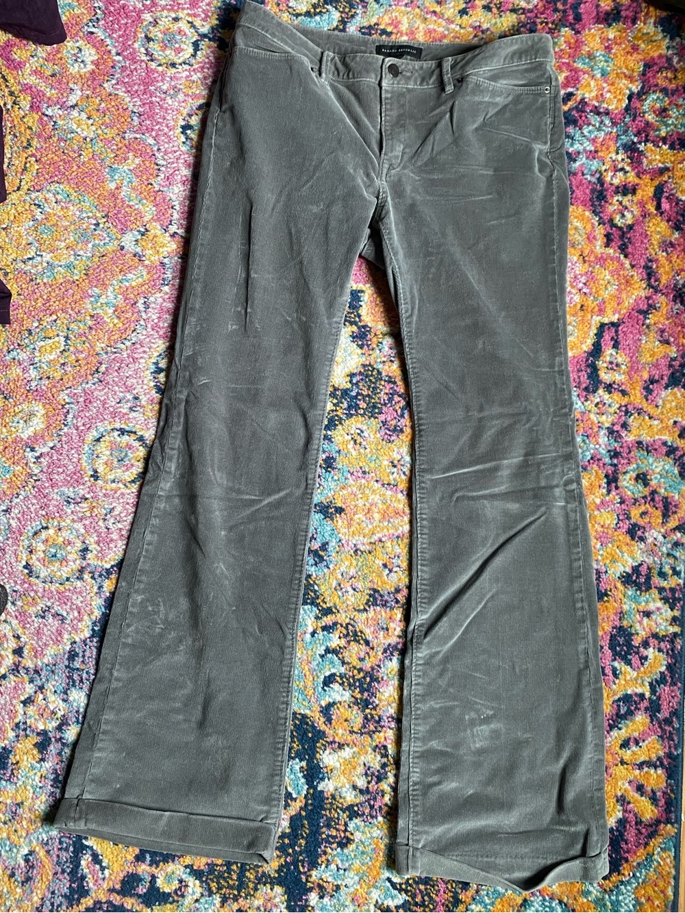 Banana Republic silver gray Stretch corduroys Size 8
